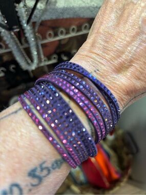 Swarovski Purple and Pink Crystal Wrap Bracelet